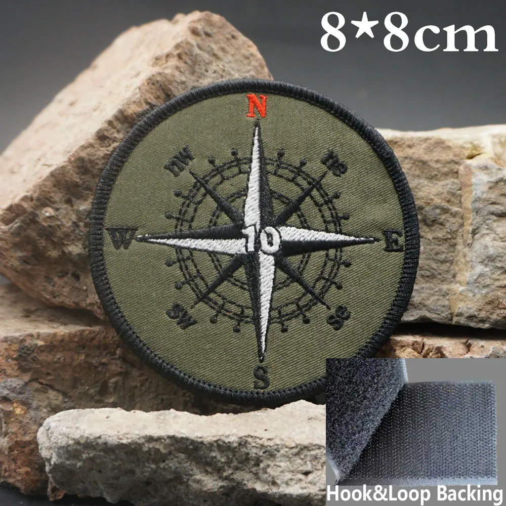 Тактические нашивки с вышивкой компасом для рюкзаков и одежды военные