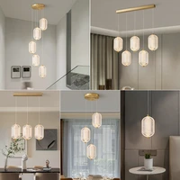 deyidn modern led chandelier indoor copper decorative pendant lamp ripple shine light for living room restaurant bedroom hotel