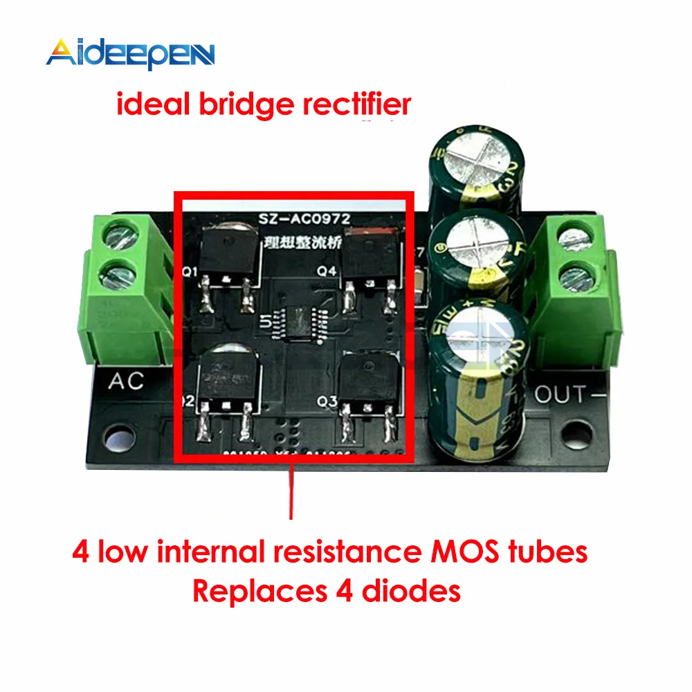 

7-45V Ideal Diode Low Heat Generation High Efficiency Bridge Rectifier Filter Module 600HZ