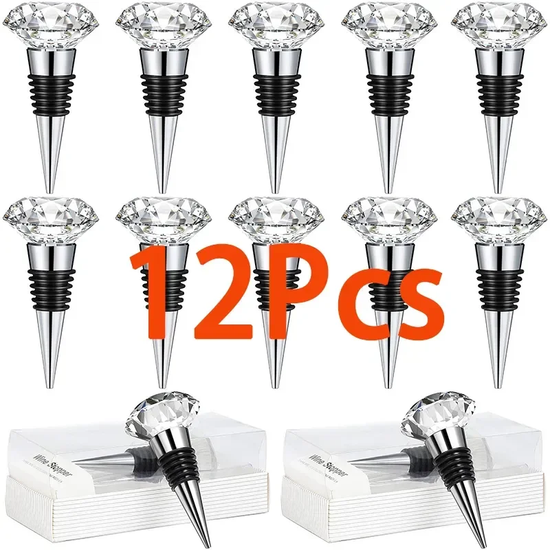

Separate Wine Stopper Drink Wine Bottle With Kit 12pcs Cork Stopper Box Crystal Gift Reusable Stopper Wine Diamond Decorative