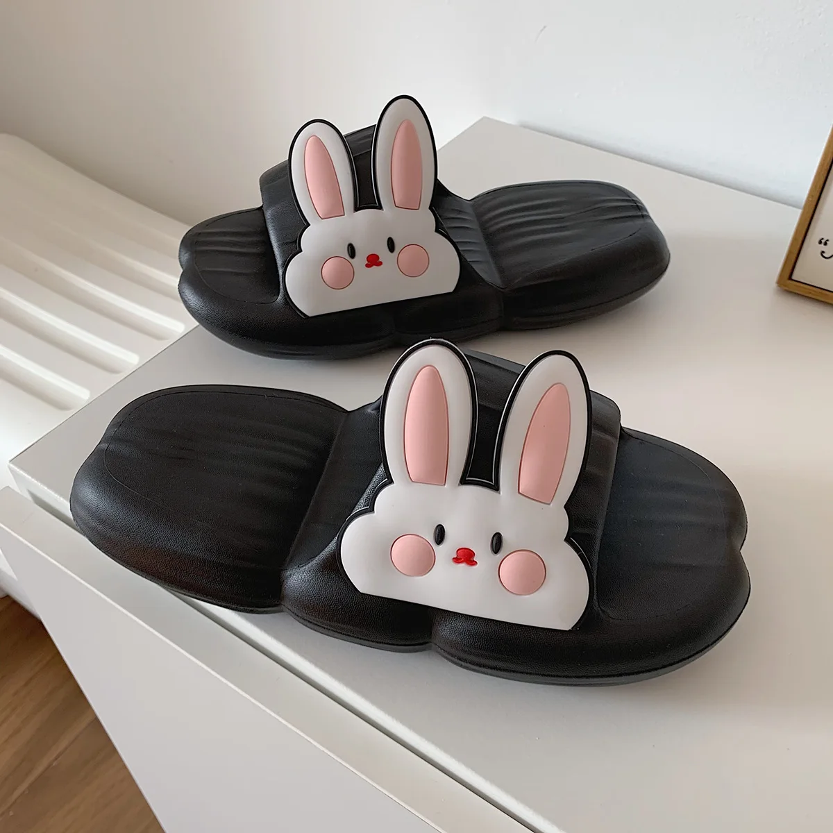 2022 New Cute Female Summer Student Rabbit Slippers At Home Stepping On Shit Sense Deodorant Sandals Soft Thick Bottom Shoes
