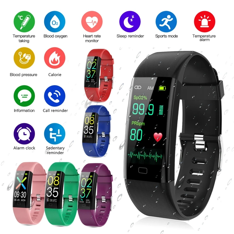 

F07t Smart Sports Bracelet Women Men Wristband Fitness Tracker IP67 Waterproof DXAC