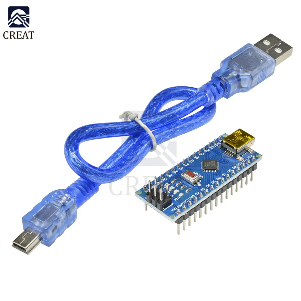 

10pcs Nano V3.0 3.0 Mini USB Driver 5V 16M Micro Controller Board Nano CH340 g V3.0 For Arduino With Usb Cable Atmega328P-AU