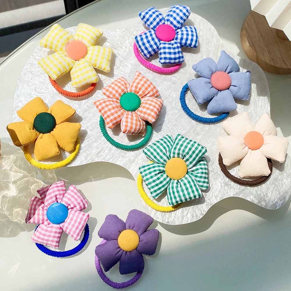 

Girls Cute Colorful Cotton Big Flower Elastic Hair Bands Children Sweet Hair Decorate Headband Hair Tie Lovely Hair Accessories