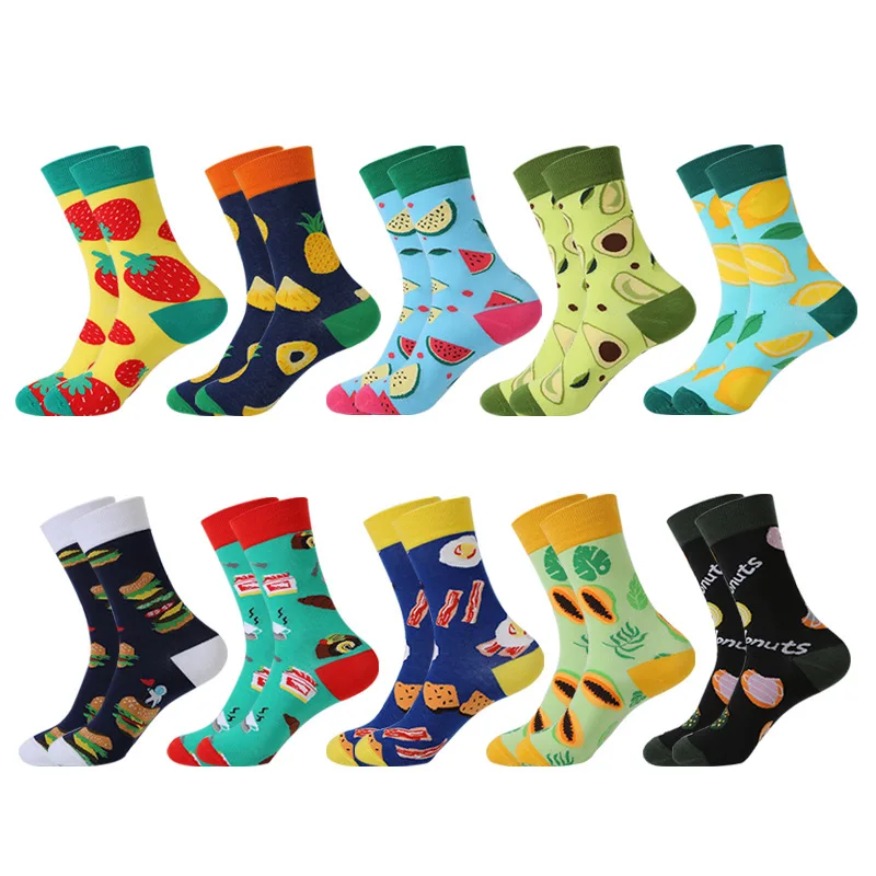 

Women Funny Socks Fruits Pattern Novelty Sock Cotton Hip Hop Long Socks Calcetines Mujer Colorful Skarpetki Damskie for Men