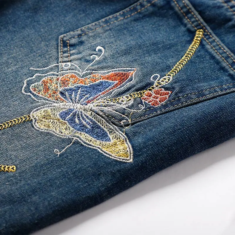 Джинсы Y2K в стиле ретро с принтом бабочки винтажные брюки-карго низкой талией
