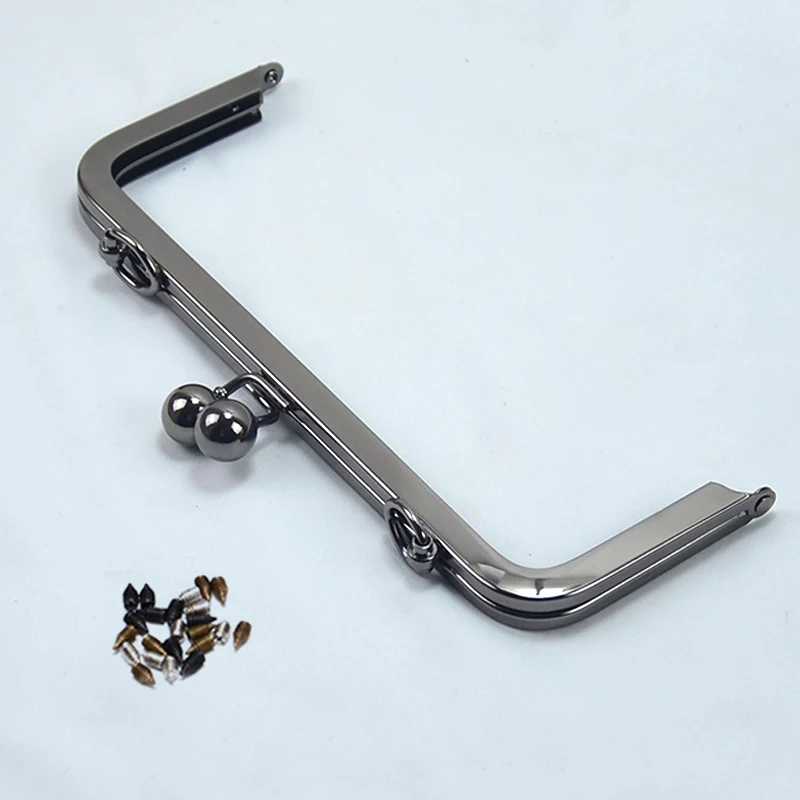 Portemonnee Sluiting Pet Bag Sluiting Portemonnee Gesp Glanzend Geen Gat Vierkant Grote Bal Portemonnee Frame Brons Zwart Goud V