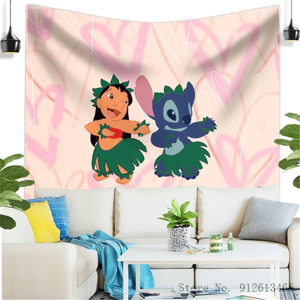 

DISNEY "Lilo & Stitch" Cartoon 3d Printing Stitch Tapestry Wall Hanging Bohemian Hippie Witchcraft Fiction Dormitory Decor