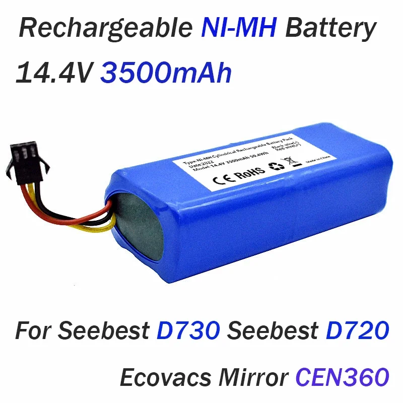 

14,4 V 3500mAh NI-MH Akku Für Seebest D730 Seebest D720 Ecovacs Spiegel CEN360 Roboter Staubsauger Teile