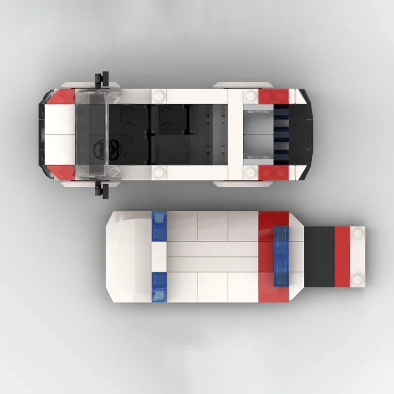 Фото Модульный конструктор Urban Car Model Moc: Модель автомобиля скорой помощи T6 KDO, технологичный набор для сборки, рождественский подарок, игрушка для самостоятельной сборки №5