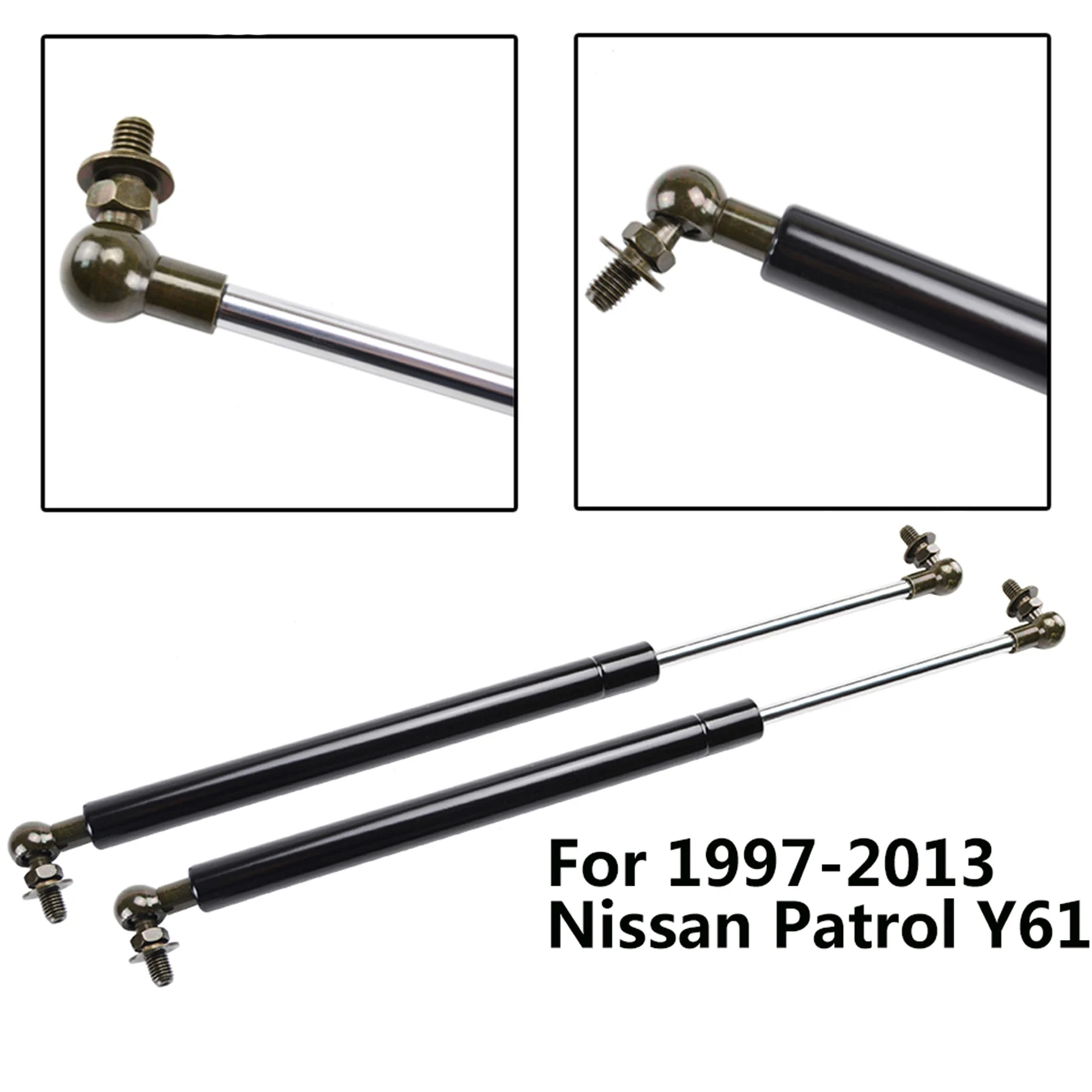 

Pair Bonnet Gas Struts For Nissan Patrol Y61 1997-2018 Y62 2010-present Front Hood Spring Supports Holder Lifters Tool Set Steel