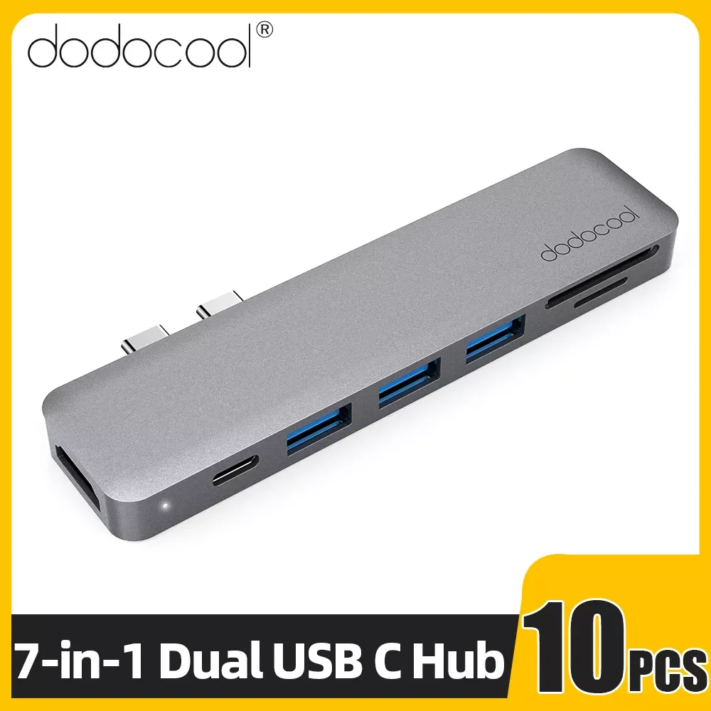 

USB-концентратор dodocool 7 в 1, 10 шт., с кардридером для SD/TF-карт, USB 3,0