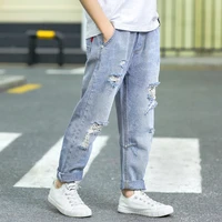 kids jeans teenage boys autumn classic long pant fashion hole denim trousers child casual jeans for boys clothing 10 years 6 14y
