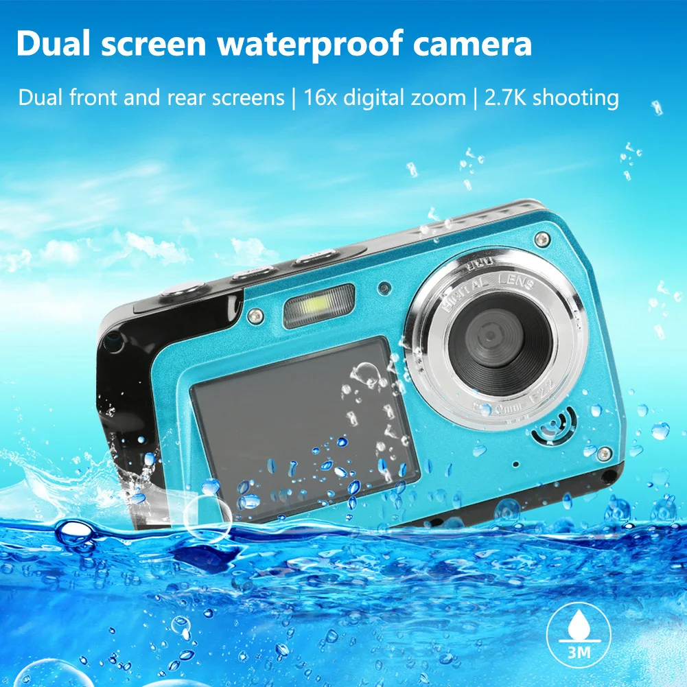 

4K 30FPS Underwater Cameras 1080P Digital Camera IPS Dual Screen Anti Shake Face Detection for Swimming Parent-child Play