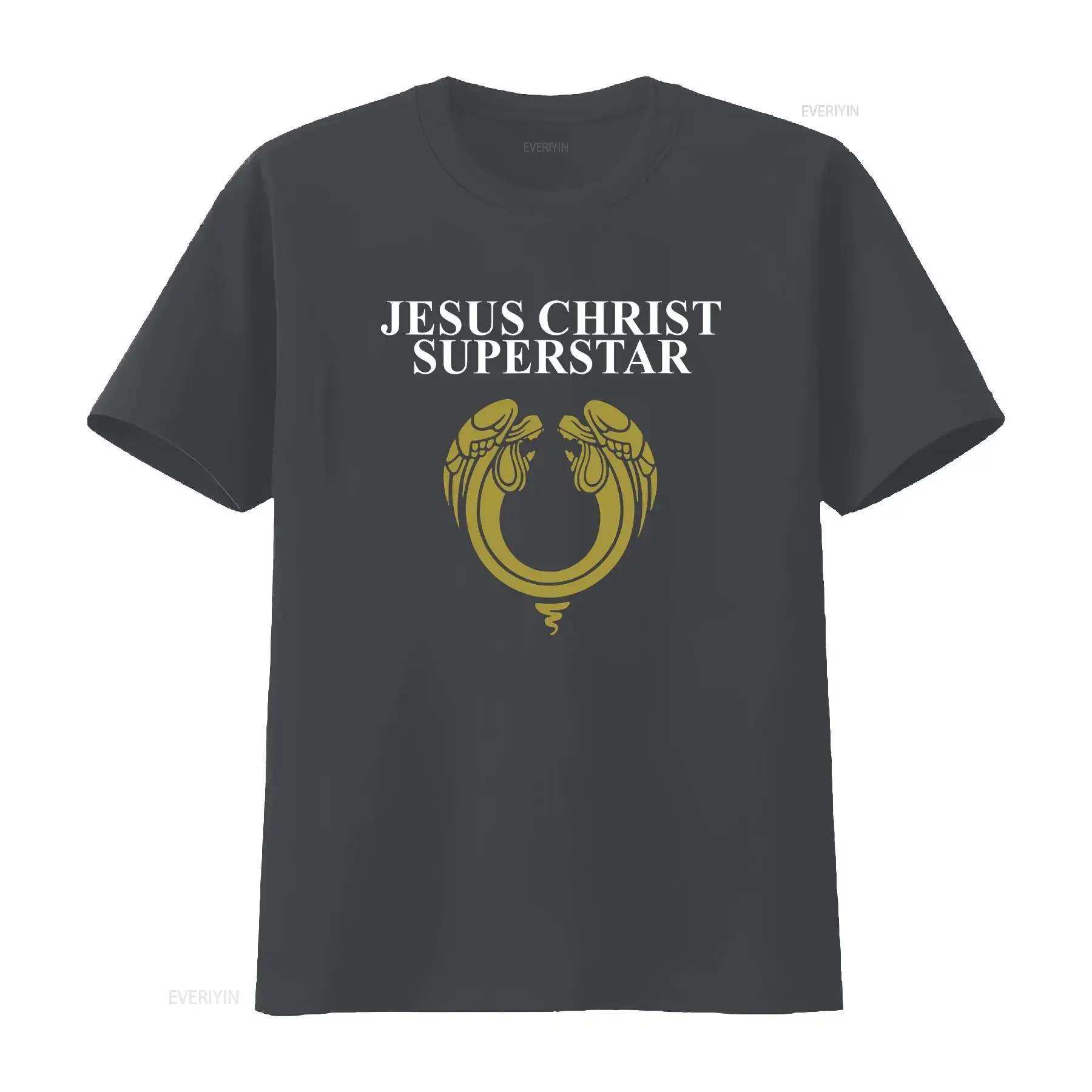 Фото Официальная черная футболка с классическим логотипом Jesus Christ Superstar' 1970, винтажная, с эффектом потертости, дышащая, мягкая, для повседневной носки, на день рождения №4