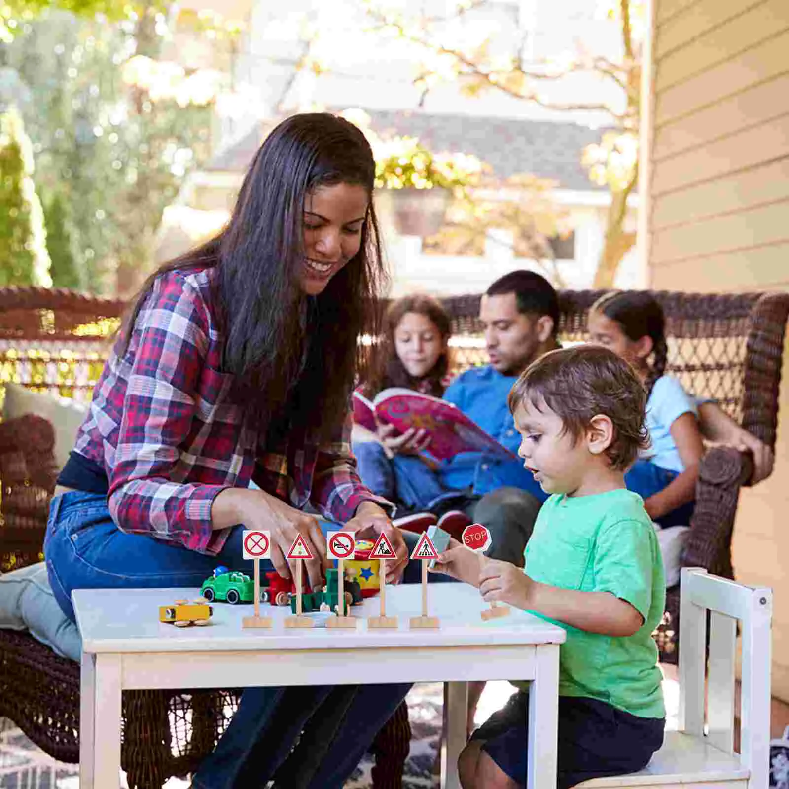 15 шт. знак детские игрушки автомобиль для детей деревянные бамбуковые светофоры