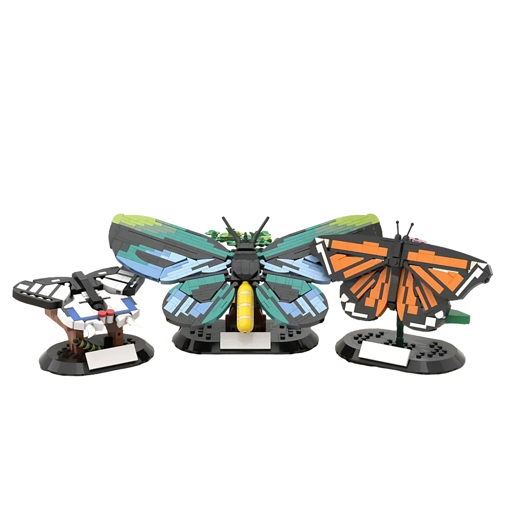 Gobrick MOC легендарные бабочки кирпичи цветные дизайнерские строительные блоки