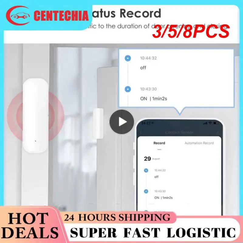 

3/5/8PCS 90db Siren Alarm Detector Security Alarm System Wifi Door Sensor Smart Home 2.4ghz Wifi Independence Alert Alarm