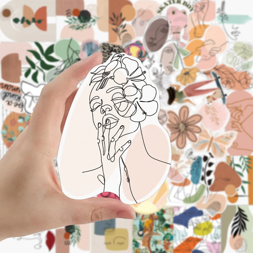 103050pcs vintage bohemia aesthetic art cartoon stickers decal car guitar motorcycle luggage diy graffiti sticker for kid girl free global shipping