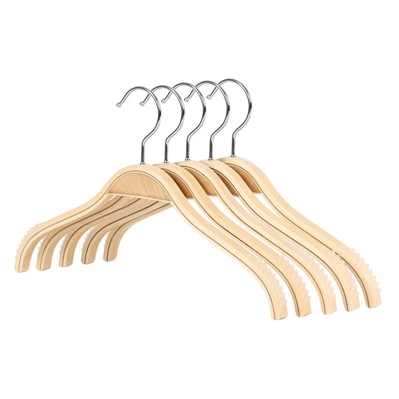 Plywood Hangers Solid Wood Non-Slip Non-Marking Hanger Adult Home Use Children's Wooden Clothing Store Simple Bamboo Clothes
