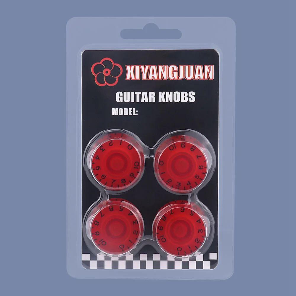 4Pcs High Quality Guitar Knobs Red Volume Tone Speed Control