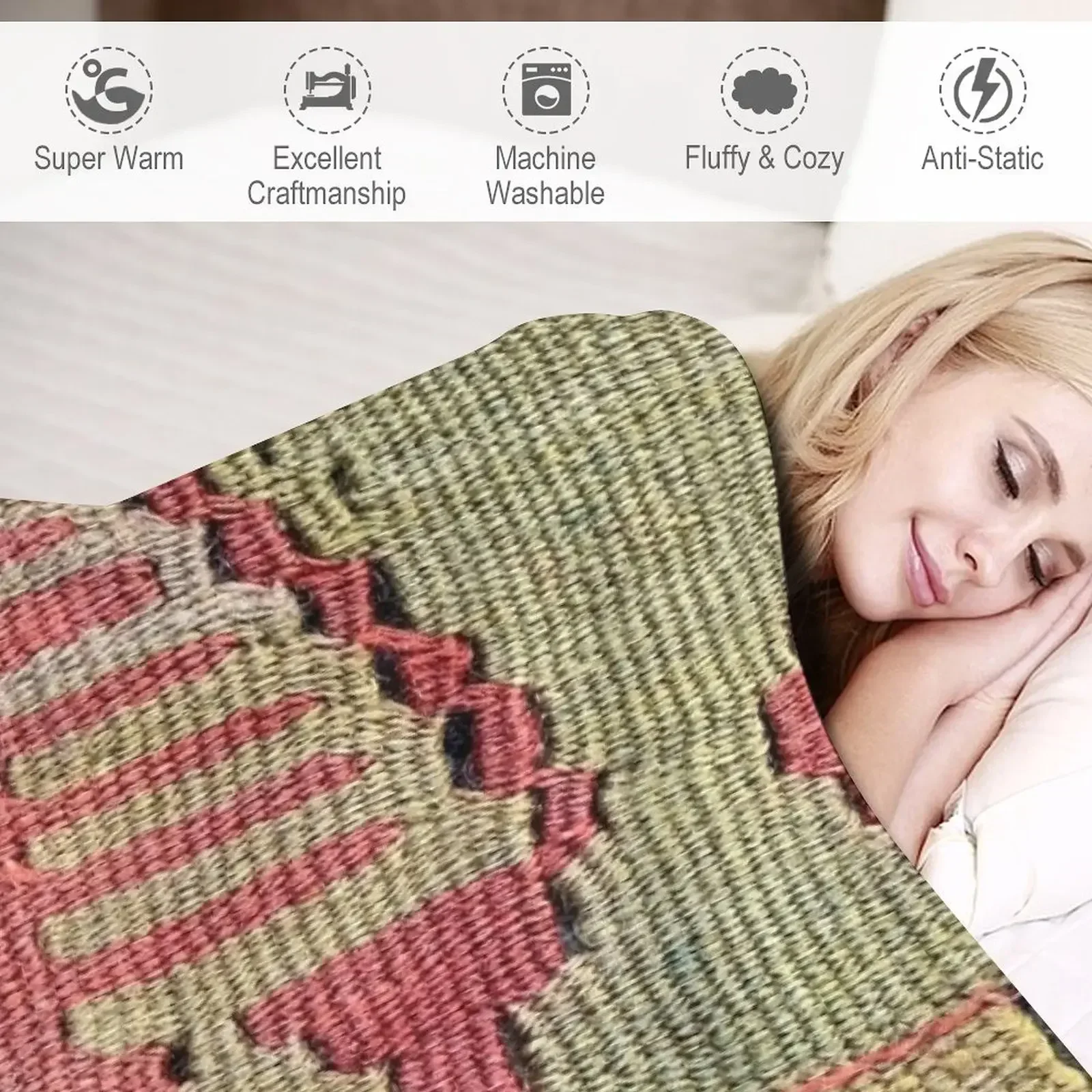 Декоративное одеяло Kilim плетение Navaho тканое текстильное многофункциональные