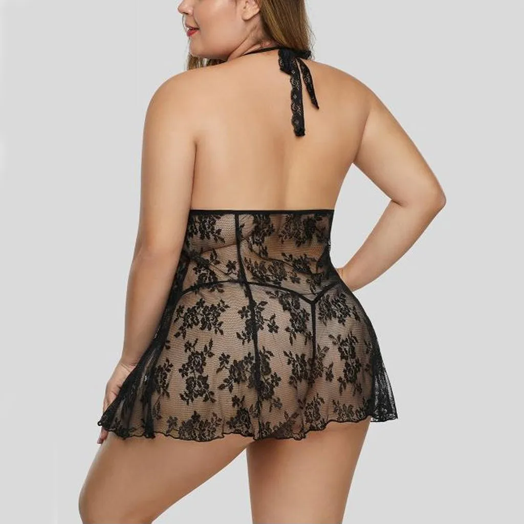 Эротические костюмы Макси размера женское платье с V-образным вырезом открытой