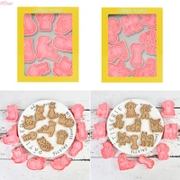 8pcsset 3d dog and cat claw bakeware cookie mold biscuit mold diy cartoon press baking mold dog birthday gift cake cookie tools