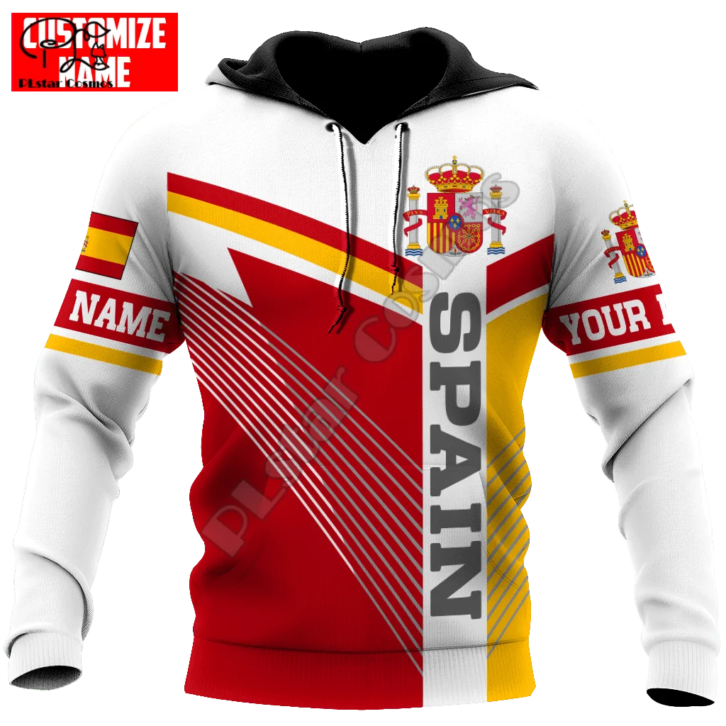 

PLstar Cosmos Spain National Emblem And Flag 3D Printed 2022 Hoodies Sweatshirts Zip Hooded For Men/Women Casual Streetwear S10