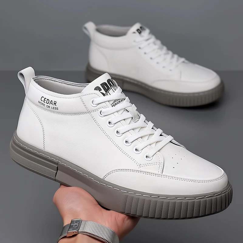

Men's Shoes Genuine Leather Fashion Casual Shoes New Non-Slip Sneakers Shoes Luxury Brand Designer Shoes For Men Ankle Boots