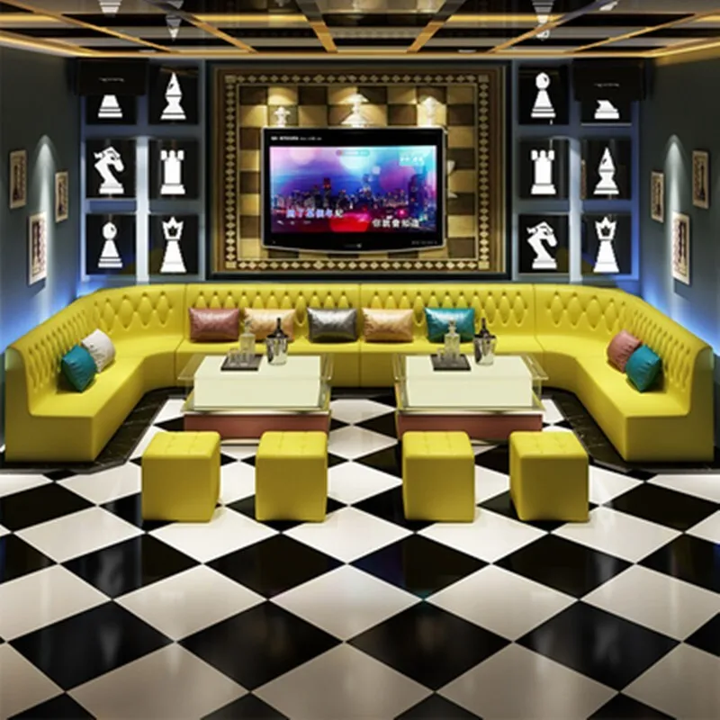 

KTV Nightclub Box Sofa Coffee Table Combination Bar Qingba Concert Hall Corner Wall Card Seat Type