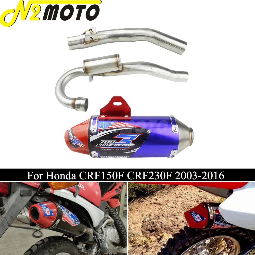 

For Honda CRF150F CRF230F 2003-2016 Motocross Enduro Complete Steel Muffler Exhaust Pipe System Slip On CRF 150 CRF 230 F Racing