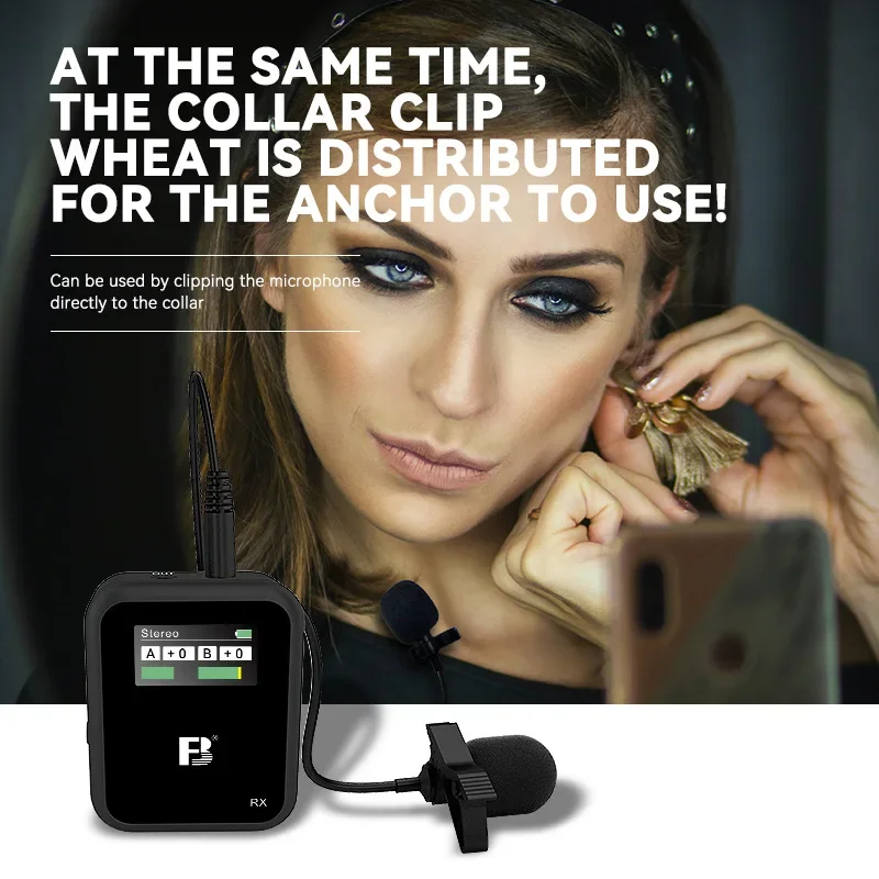 FB-WMC-2TX-G-D 3 5 мм цветной TFT-экран Лучший мини-беспроводной микрофон для видеокамеры