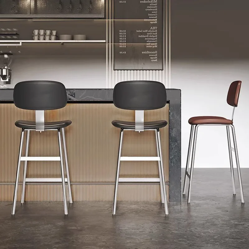 Высокие стулья кожаный барный стул кухонная столешница стальной бархат уличный