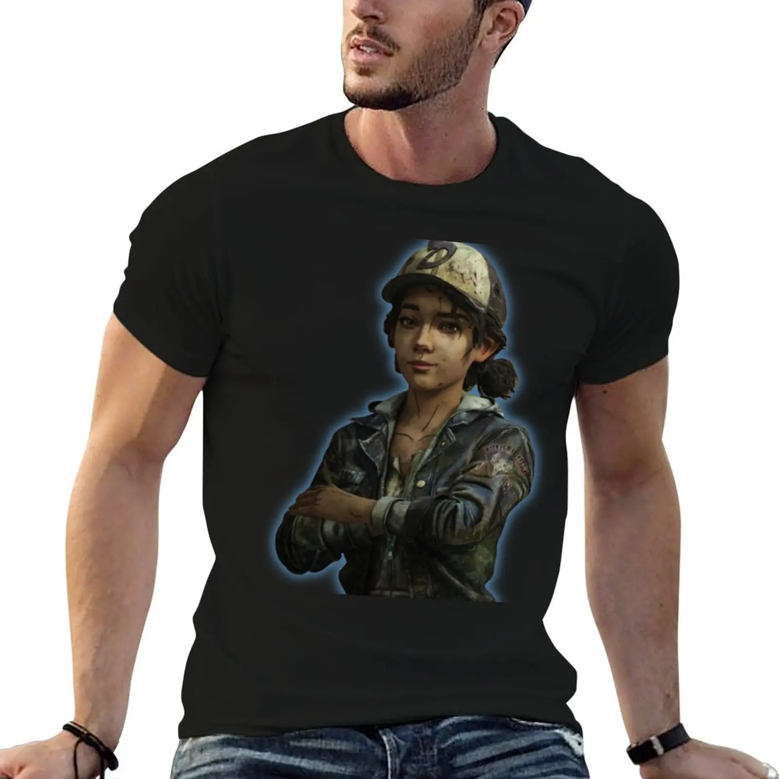 Фото Футболка Clementine Walking Dead Telltale Cute, дышащая футболка с короткими рукавами для занятий в спортзале №1
