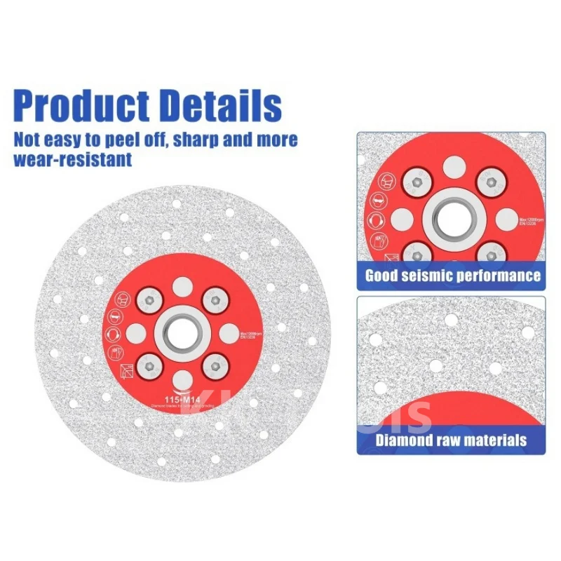 1 шт. M14 двухсторонний шлифовальный диск 100/115/125/180 мм паяное пильное полотно с