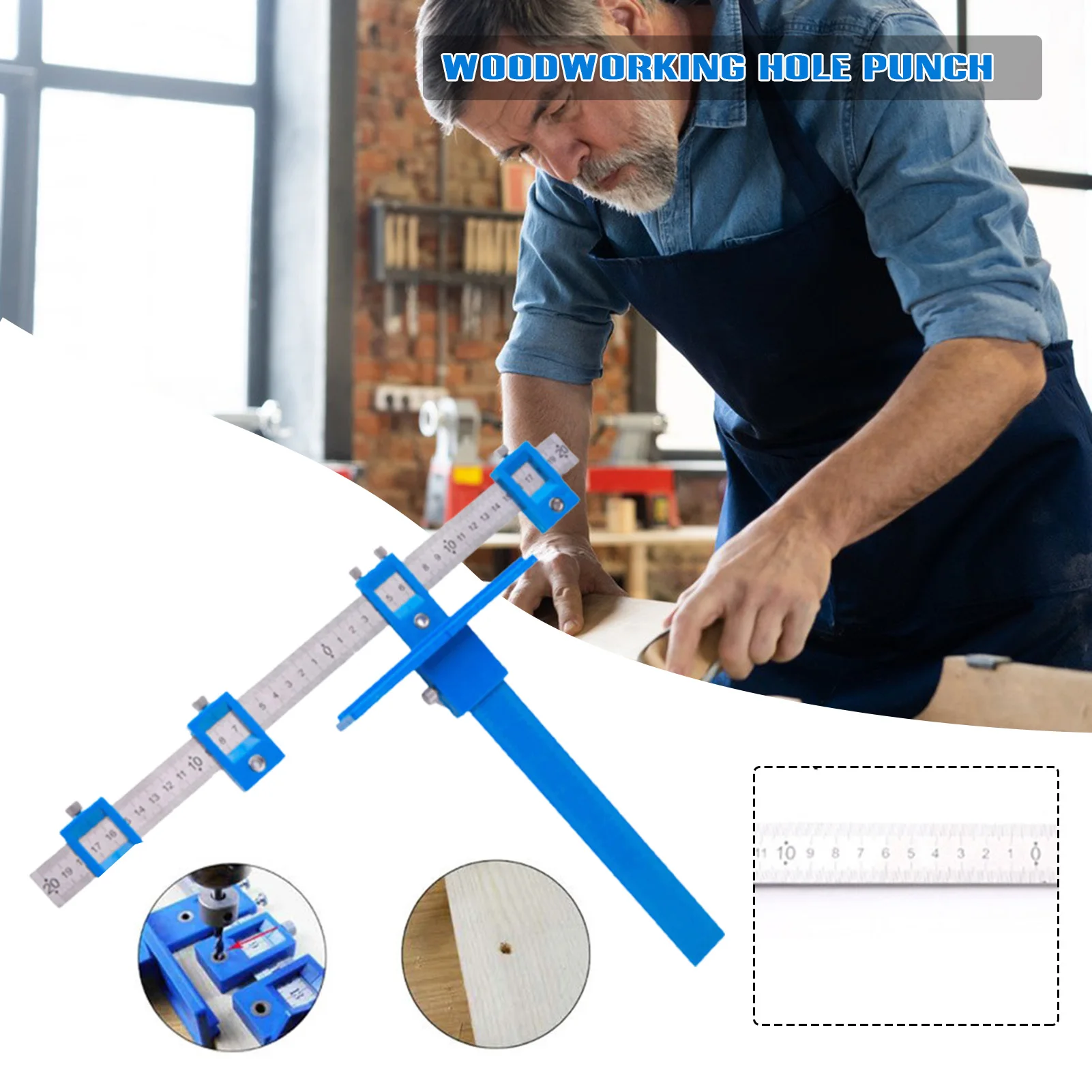

Cabinet Hardware Jig Tool Adjustable Punch Locator Drill Template Guide Drilling Doweling Template Tool Easy Operation PRE