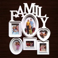 family photo frames wall hanging combination 6 pictures holder display wedding home decor accessories 31x38cm