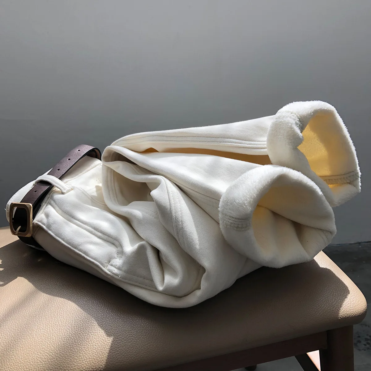 

Брюки для девочек, женская одежда, мягкие джинсы, женские с поясом, новинка зимы 2022, теплые штаны с широкими штанинами