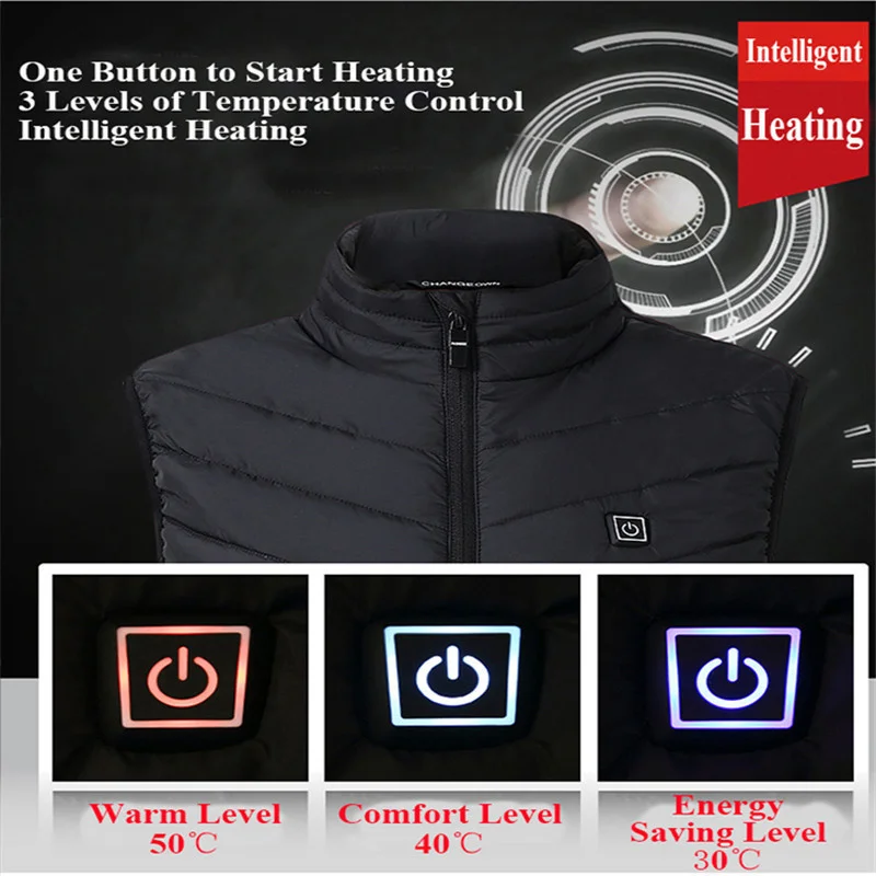 11 Areas Heated Vest Men Jacket Heated Winter Womens Electric Usb Heater Tactical Jacket Man Thermal Vest Body Warmer Coat 6XL images - 6