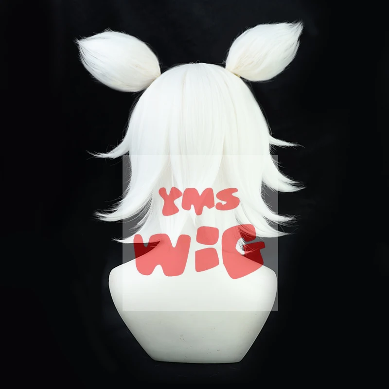 Игра Genshin Impact Kitsune Saiguu парик для косплея с ушками 45 см белый вечеринка на Хэллоуин