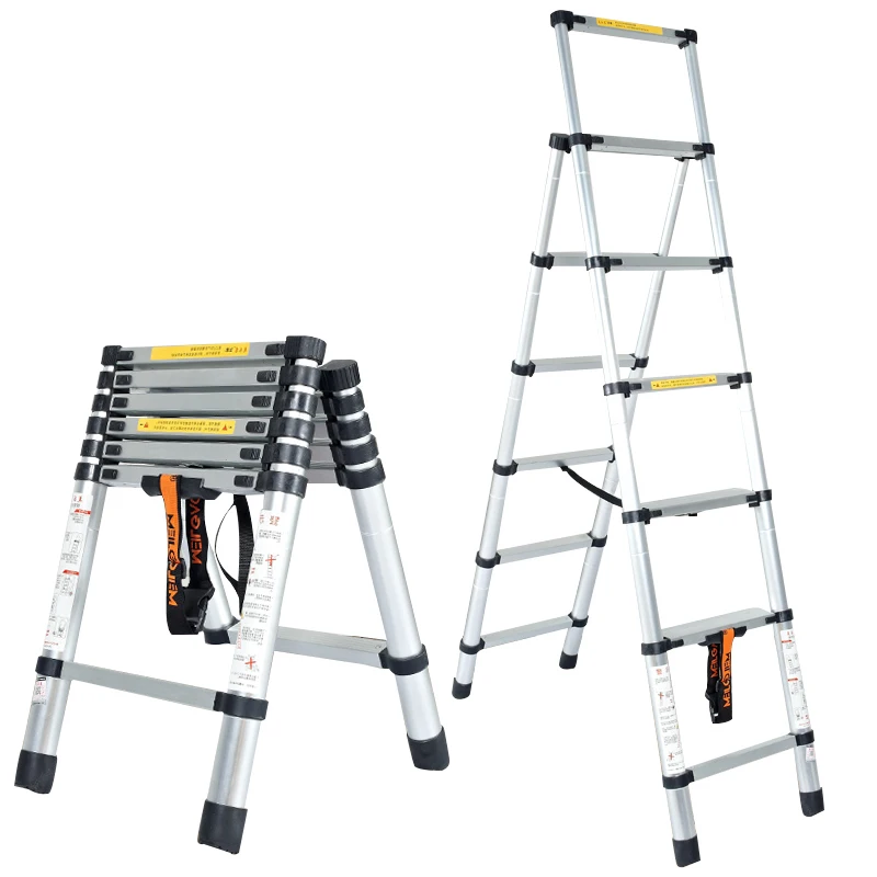 

High Quality 12.5FT Saftey And Durable Aluminum Telescopic Folding step Ladder