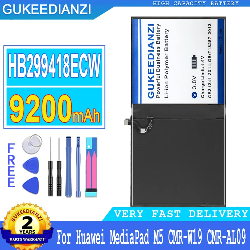 

Bateria 9200mAh High Capacity Battery For Huawei MediaPad M5 10PRO 10 PRO/M6/M5 CMR-W19 CMR-AL High Quality Replacement Battery