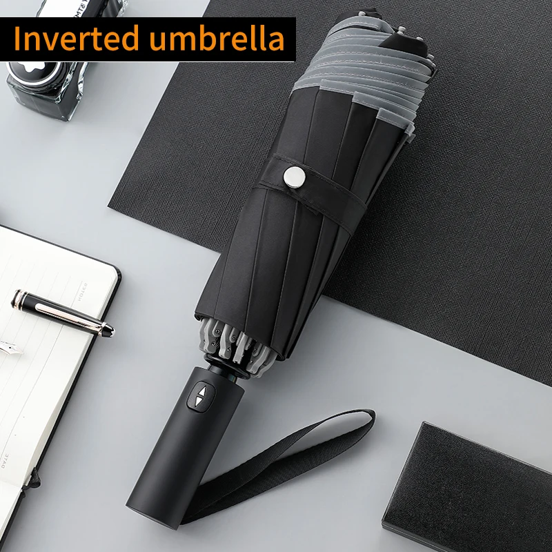 

Windproof Reverse Umbrella Full Automatic 10 Ribs Folding Rain Man Women Multifunctional Business Male Large Umbrellas Paras