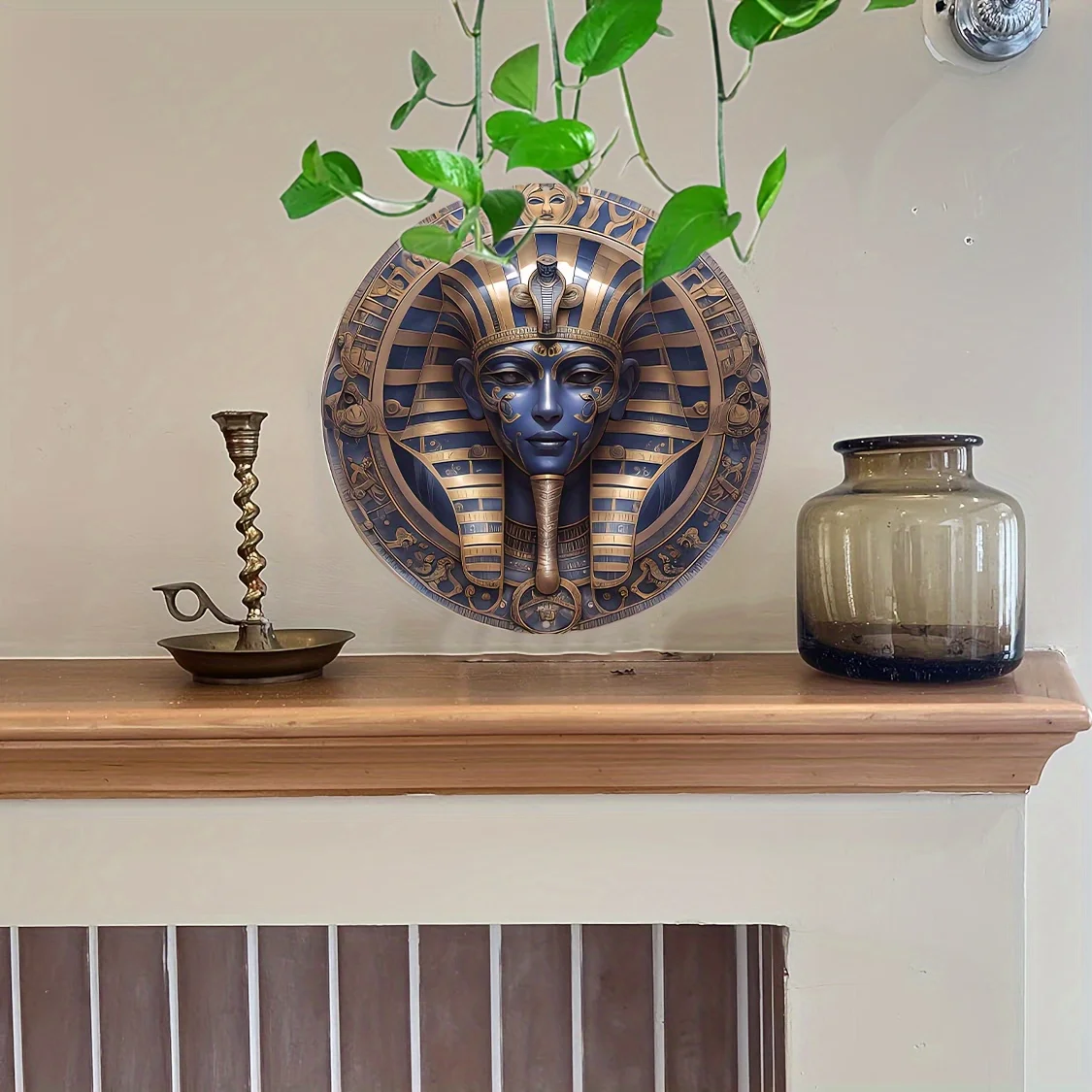 Маска египетского фараона Queen 8X8 дюймов алюминиевая настенная живопись —