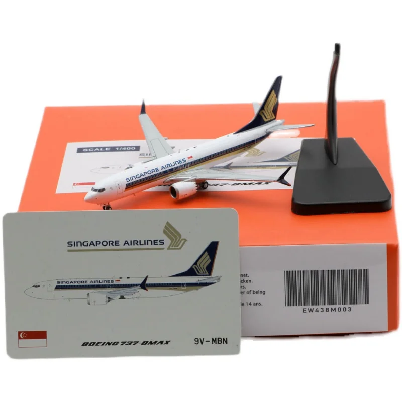 

Diecast Alloy 1/400 Scale B737 Max8 B737MAX8 9V-MBN Singapore Airlines Passenger Plane Aircraft Model Toy For Collection