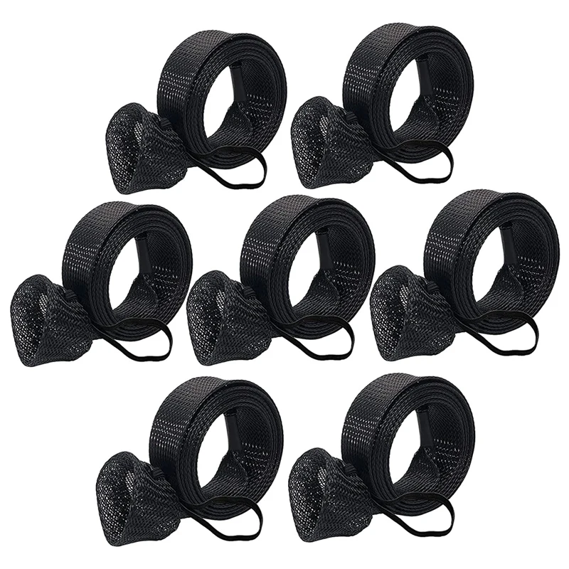 

Quality 7Pcs Fishing Rod Cover,Casting/Spinning Fishing Rod Socks Braided Mesh Rod Sleeve Cover Protector Pole Gloves