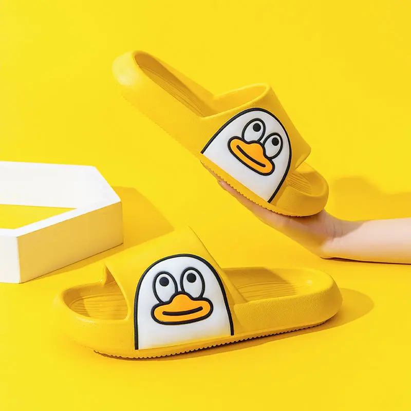 

Summer Women Man Cloud Slippers Cartoon Duck Bathe Slides Home Unisex EVA Quality Non-Slip Beach Sandals Female Platform Slipper