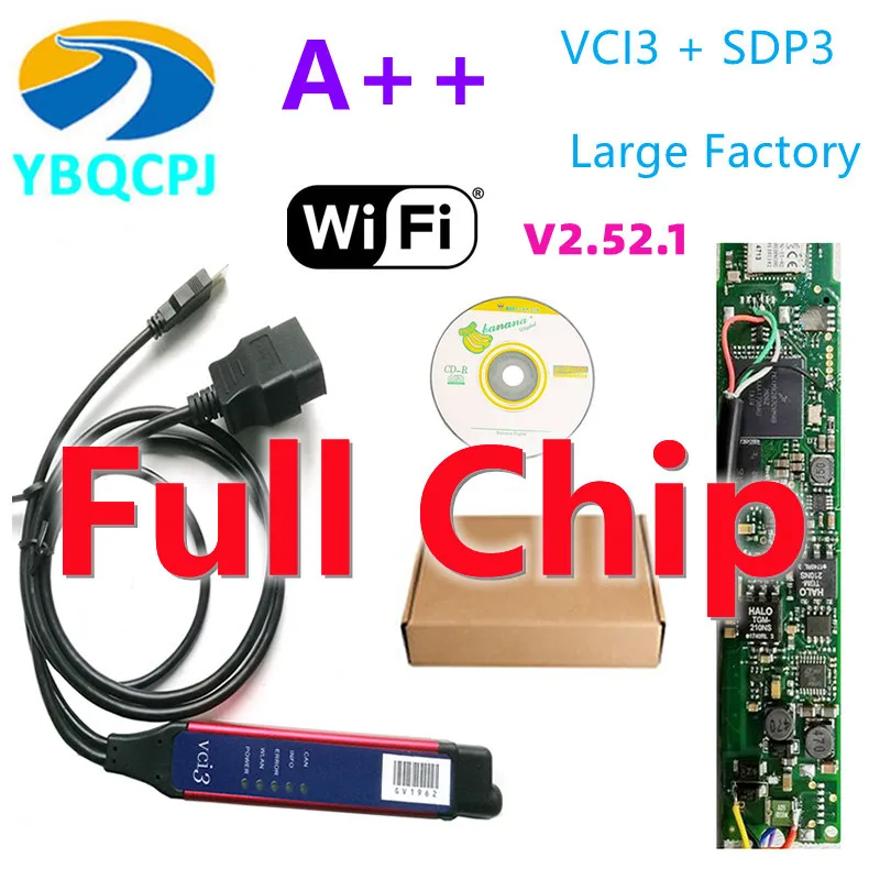 Сканер V2.52.1 с полным чипом A ++ SDP3 VCI3 OBDII Wi-Fi сканер для Scania VCI-3 SCAN Trucks сверхмощная
