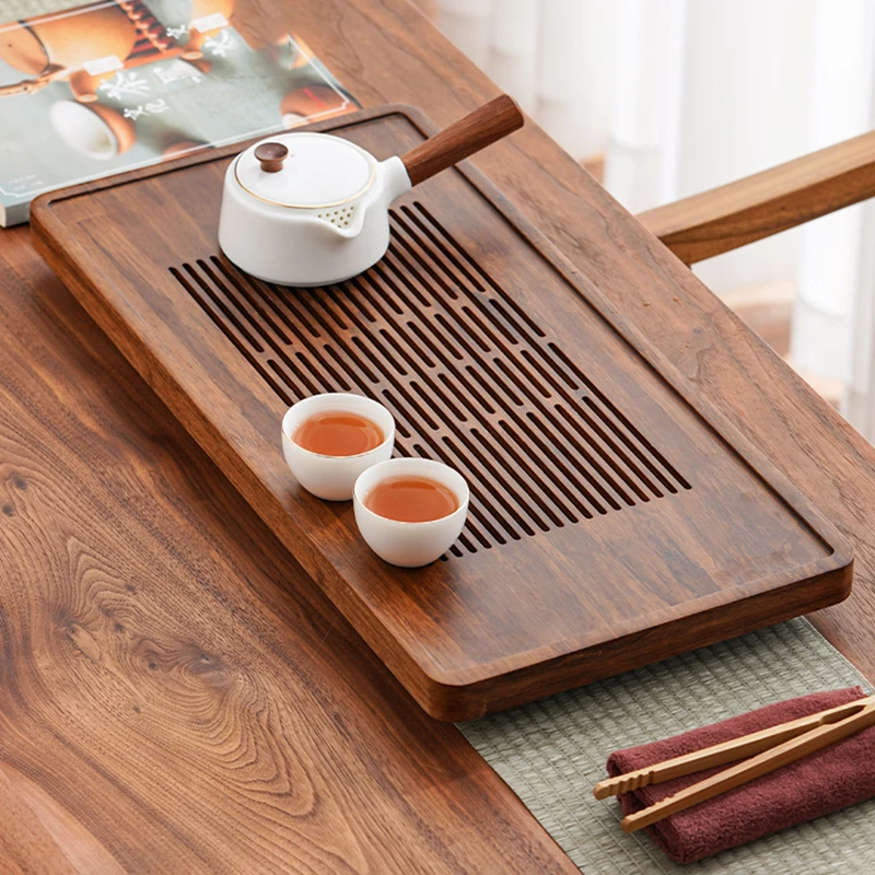 

Kung Fu Bamboo Tea Trays Table Serving Luxury Chinese Tea Trays Party Drainage Pu Erh Tee Tablett Office Accessories WK50TT